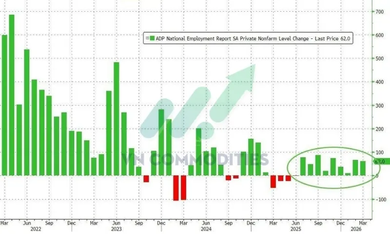 thị trường vĩ m&ocirc;: ADP: +62K (tr&ecirc;n +41K dự b&aacute;o)